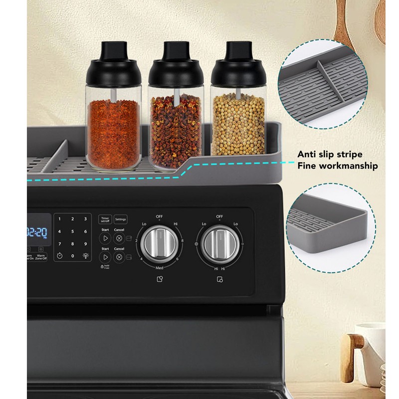 2Pcs Stove Top Shelf Silicone Magnetic Leak Proof Anti Slip