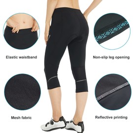 Santic Pantalones Cortos de Ciclismo para Mujer, Acolchados, Pantalones de Ciclismo, Transpirables, Ao Dai