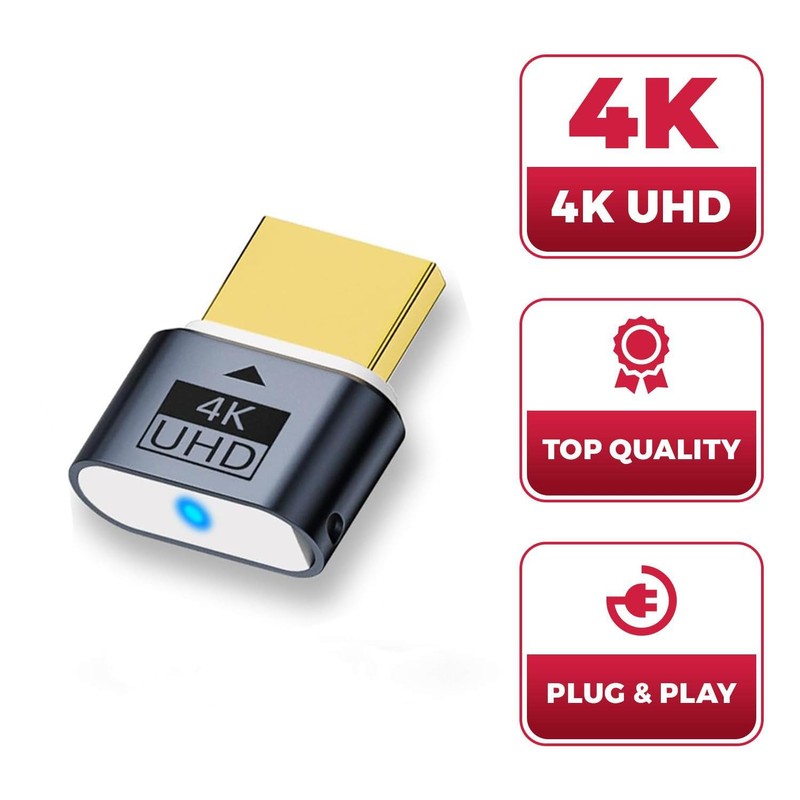 Wowfast HDMI Dummy Plug, HDMI Dongle Virtual Monitor Display Emulator