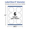 Avery Matte White Round Labels, Sure Feed Technology, 3" Diameter,