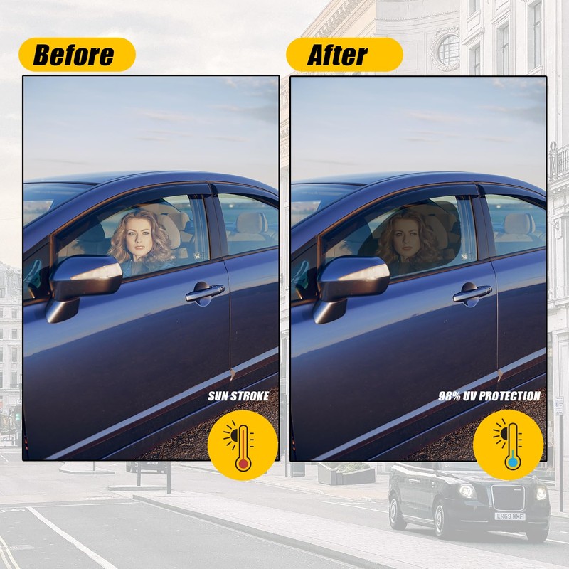 Zone Tech Side Window Cling On Sun Shades- 2-Pack Mesh