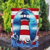 America Forever American Lighthouse Garden Flag - Patriotic Summer Nautical