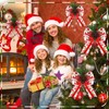 4 Pcs Christmas Bow Decor Glitter Dot Bow Ornament, Green,