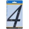 Hillman 847378 Black House Number 4, 6-Inch Nail Plastic