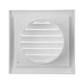 Vent Systems Diameter 100 mm, outer dimensions 148 x 153 mm, pack of 2, white air vent cover for dryer, ventilation openings and exhaust pipe, suitable for outdoor use