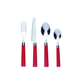 Bon Florentine 16-Piece Stainless Steel Cutlery Set - Red