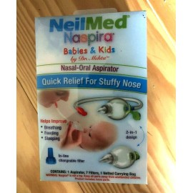 NeilMed New NeilMed Naspira Babies/Kids Basal-Oral Aspirator w/ 7 Filters/Carry Bag