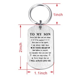 to My Son Gifts from Mom - I Love You Son - Best Son Ever Keychain Gifts for Birthday Graduation Christmas