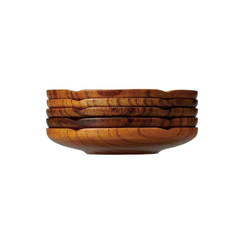 isida Wooden 茶托 Plum Shape Set of 5 