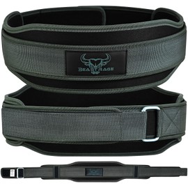 Weight Lifting Belt Double Strength 5.5 Padded Neoprene Back Gym Bodybuilding Deadlifts Lifting Exercise Fitness Workout Belts Men Women Lumbar Training Core Support (M, Army Green)