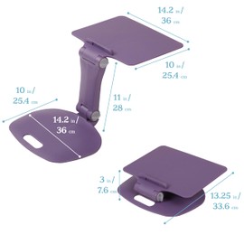 ECR4Kids The Surf Folding Portable Lap Desk, Flexible Seating, Eggplant