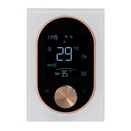Generic Smart Thermostat, 2.4GHz WiFi Thermostat Programmable, APP Touch Screen Remote Control Conditioner Temperature Controller for Central AC System Fan (White)
