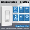 BESTTEN 10 Pack Dimmer Light Switch, for LED Dimmable Lamp,