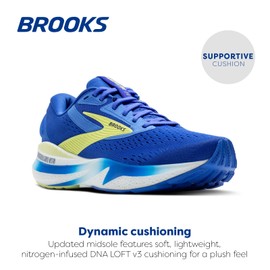 Brooks Men's Adrenaline Gts 24 Trainers, Cobalt Neo Yellow Peatcoat