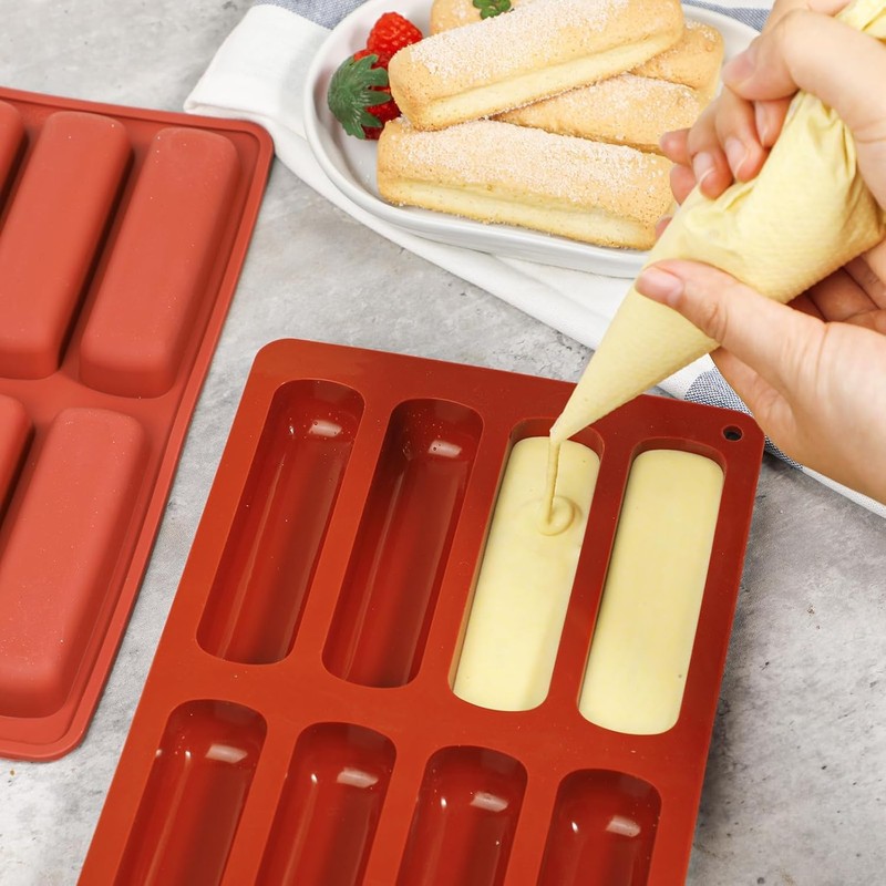 VITAPREP Finger Biscuit Silicone Molds, 2 Pack 8 Cavity Cereal