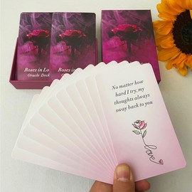 Tzxamsez Roses in Love Oracle Cards Deck, Oracle Cards for Beginners, Oracle Deck Help You delve into Your Love Life and Help You Move Towards Your Highest self.