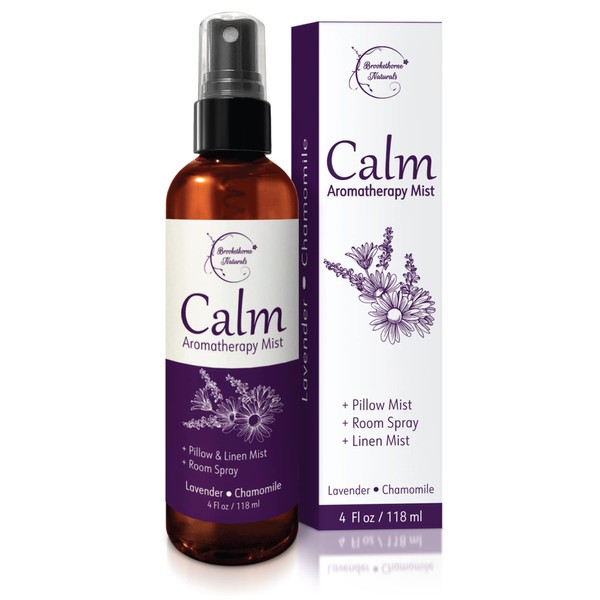 Calm Aromatherapy Spray with Lavender & Chamomile Essential Oil. Natural Sleep Spray, Pillow Spray, Linen Mist & Room Spray. Lavender Spray Air Freshener for Relaxation & Sleep - Brookethorne Naturals