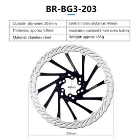 Remeiven Disc Brake Rotor 160/180 /203 mm, 2 Pack Colorful Bike Brake Rotors for Mtb Mountain Road Bicycle with Disc Braking System (BG3, 203)