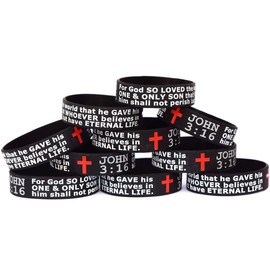 10 of John 3:16 Scripture Silicone Wristbands