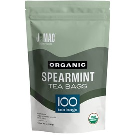 J Mac Botanicals Organic Spearmint Tea Bags (100 Tea Bags), Certified USDA Organic by Organic Certifiers Inc., spearmint tea bags, spearmint tea, spearmint tea organic spearmint tea bag