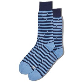 Hot Sox Men's Walking The Line Crew Sock 1 Pair Pack, Navy, Men's Shoe Size 6-12