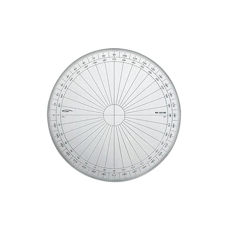 Graphoplex gx115d Full Circle Protractor Clear