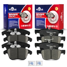 YXPCARS Front and Rear Ceramic Disc Brake Pads Set Replacement for Ford Fusion 2013-2020, Police Responder Hybrid/SSV Plug-In Hybrid 2019-2020, for Lincoln Mkz 2013 2014 2015 2016 2017 2018 2019 2020
