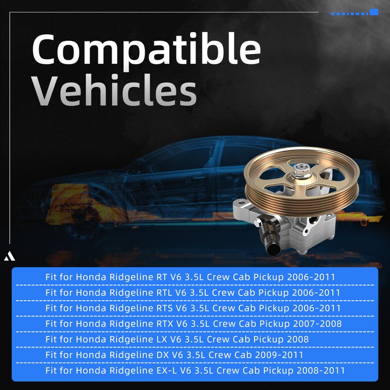 Loautong Power Steering Pump with Pulley for Honda Ridgeline RT