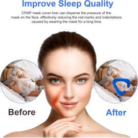 Paquete de 8 protectores CPAP para mascarilla facial Resmed, funda para mascarilla facial CPAP, almohadilla para mascarilla facial CPAP - Transpirables y reduce la huella (estándar, azul)