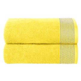 BELIZZI HOME Ultra Soft 2 Pack Oversized Cotton Bath Towels, 28x55 inches, Yellow