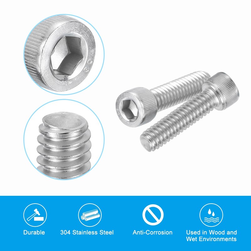 PATIKIL 1/4-20 x 1" Hex Socket Cap Head Screw Bolt,