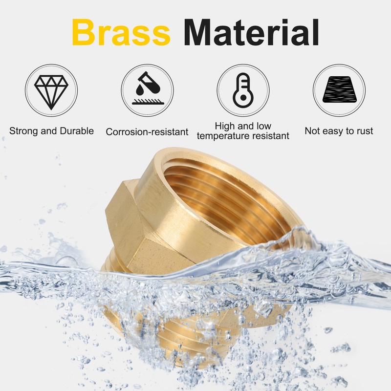 PATIKIL 1/2" G Female x 3/8" N PT Brass Male