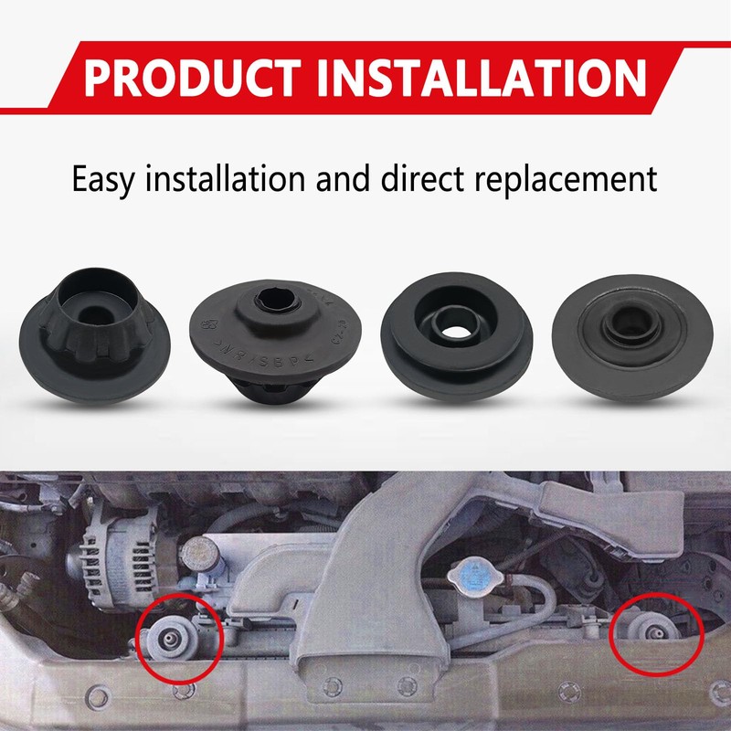 Icyhaws 4PCS Car Radiator Mount Bushing, Rubber Radiator Bracket Compatible