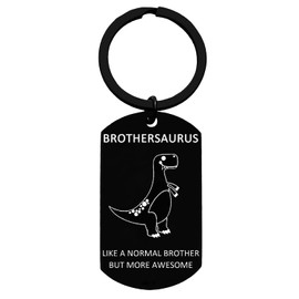 Brother Keyring Gifts for Brother Christmas Birthday Gifts Funny Keyring Dinosaur Keychain Brother Gifts Keyring encourage Gifts for Brother from Sister Brother Birthday Graduation Gifts (black)