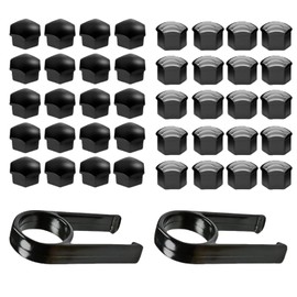 Pack of 48 Wheel Nut Caps 17 mm Wheel Bolt Nut Cap Covers, Matte Black Grey Car Bolt Covers with Clip Removal Tool, Weatherproof UV Stable for Car SUV