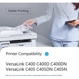 VersaLink C400/C405 Extra High Capacity Toner Cartridges (4 Pack, 1BK/1C/1M/1Y) - 106R03524 106R03526 106R03527 106R03525 Toner Replacement for Xerox VersaLink C400 C400DN C405 C405DN Printer