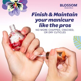 Blossom Aceite para Cutículas Fresa - Hidratante y Nutritivo - Aroma Fresa con Flores Reales - Cuidado de Uñas y Manos - Ideal Kit para Uñas Manicura y Pedicura - Absorción Rápida - 27ml
