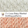 Knitting Patterns for Baby Blankets x 2, Budding Flowers &