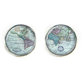 Earth Story World Cufflinks - Premium World Map Cufflinks: Elegant Earth Design for the Sophisticated Gentleman