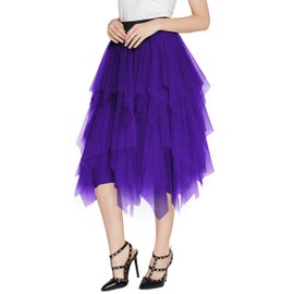 Women's Elastic Waist Tutu Princess Tulle Underskirt Pettiskirt - Petticoat m