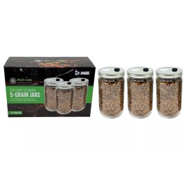 Myco Labs Premium 5-Grain Mushroom Quick Colonizing 32oz 5-Grain Spawn Jars (3-Pack)