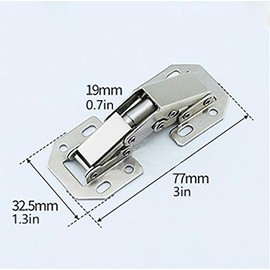 Cabinet Door Hinges, Tiberham 90 Degree No-Drilling Hole Furniture Surface Mount Folding Hinges, Heavy Duty Concealed Kitchen Cupboard Door Hinges (Pack of 10)