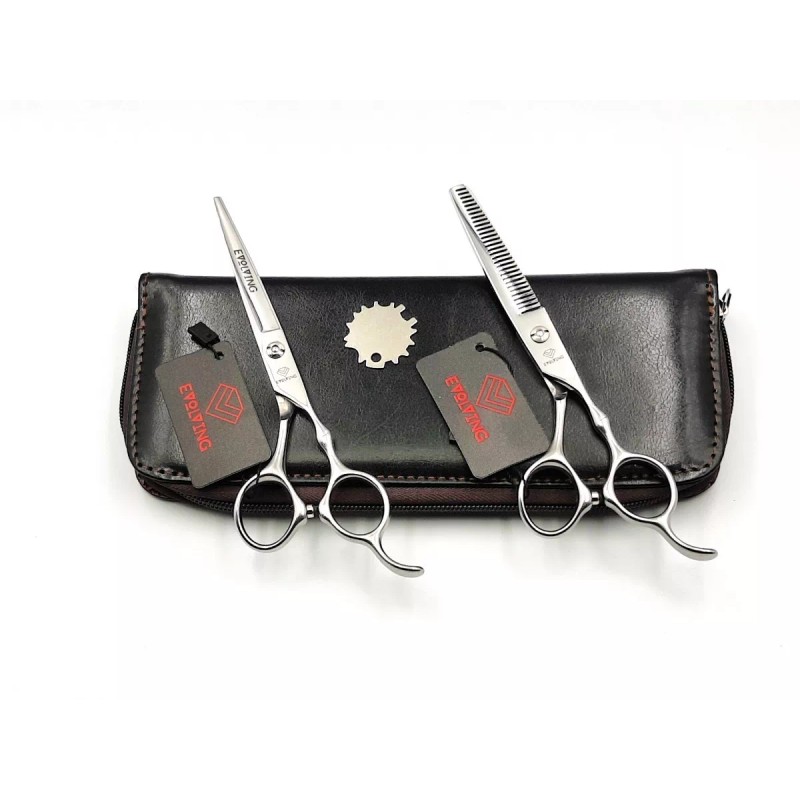 EVOLVING Kit Tijeras Silver 6 Pulgadas Barbero Estilista Evolving