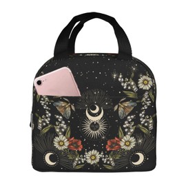 MOLIAN Daisy Green Witch Lunch Bag For Teen Girls Women, Oxford Cloth Reusable Lunch Tote Box Bag For Work School