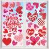 CUUSNNY Valentines Window Clings,Double-Sided Red Pink Hearts Happy Valentine's Day