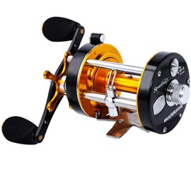 SougayilangFishing reels Round Baitcasting Reel - Conventional Reel - Reinforced Metal Body & Supreme Star Drag-Warrior6000 Golden