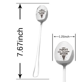 Dad Papa Spoon Gift for Papa Ice Cream Spoons Funny Gifts for Grandpa Papa Birthday Retirement Fathers Day Gift for Granddad Papa Ice Cream Lovers Gifts for Dad Daddy Presents