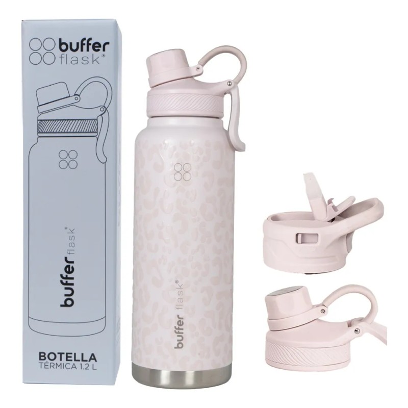 Termo Botella Termica 1.2 Lt Buffer Acero Inoxidable + Tapas