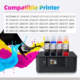 JoyPrinting 70ml 104 Ink Bottle Replacement for Epson 104 Ecotank Ink Compatible with Epson EcoTank ET-2710 ET‑2711 ET-2712 ET-2714 ET-2715 ET-2720 ET-2721 ET-2726 ET-1810 ET-4700 (BK/C/M/Y, 4-Pack)