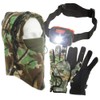 Fishing Neoprene Gloves Folding Fingers + LED Head Torch +